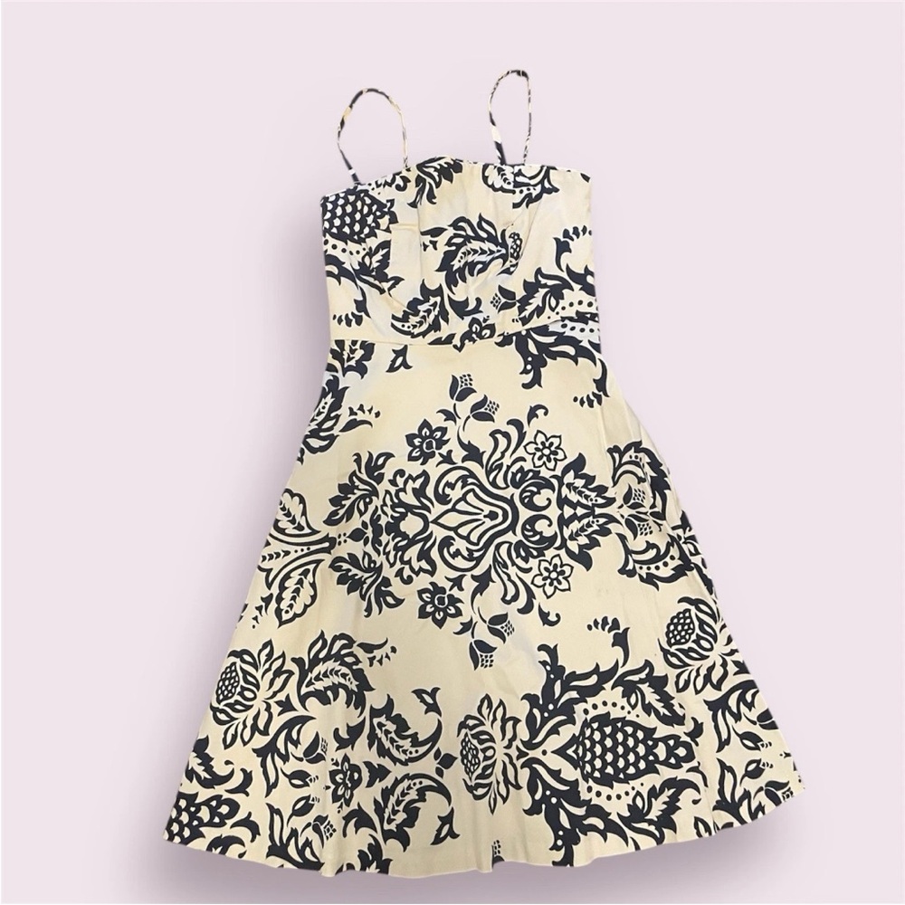 Saint Tropez West Cream and Black Spaghetti Strap Sundress